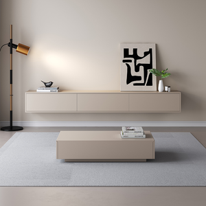 Estantes montados en la <span class=keywords><strong>pared</strong></span> de nuevo diseño, muebles de sala de estar, mueble de <span class=keywords><strong>TV</strong></span> de madera, soporte de <span class=keywords><strong>TV</strong></span> moderno - Product Image 4