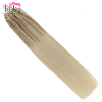 Extensions de cheveux remy en vison naturel, colorées, sans couture, anneau microlink, 12a, 10 pièces, livraison directe depuis dhl
