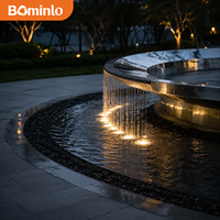 Fontaine moderne en acier inoxydable, rideau d'eau, LED multicolores, décoration de jardin extérieur, place publique, fontaine en acier inoxydable
