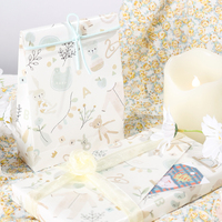Vente en gros de papier kraft de 80 g, série jardin pour la Saint-Valentin, 43*300 cm, papier d'emballage de luxe personnalisé, rouleau de papier cadeau
