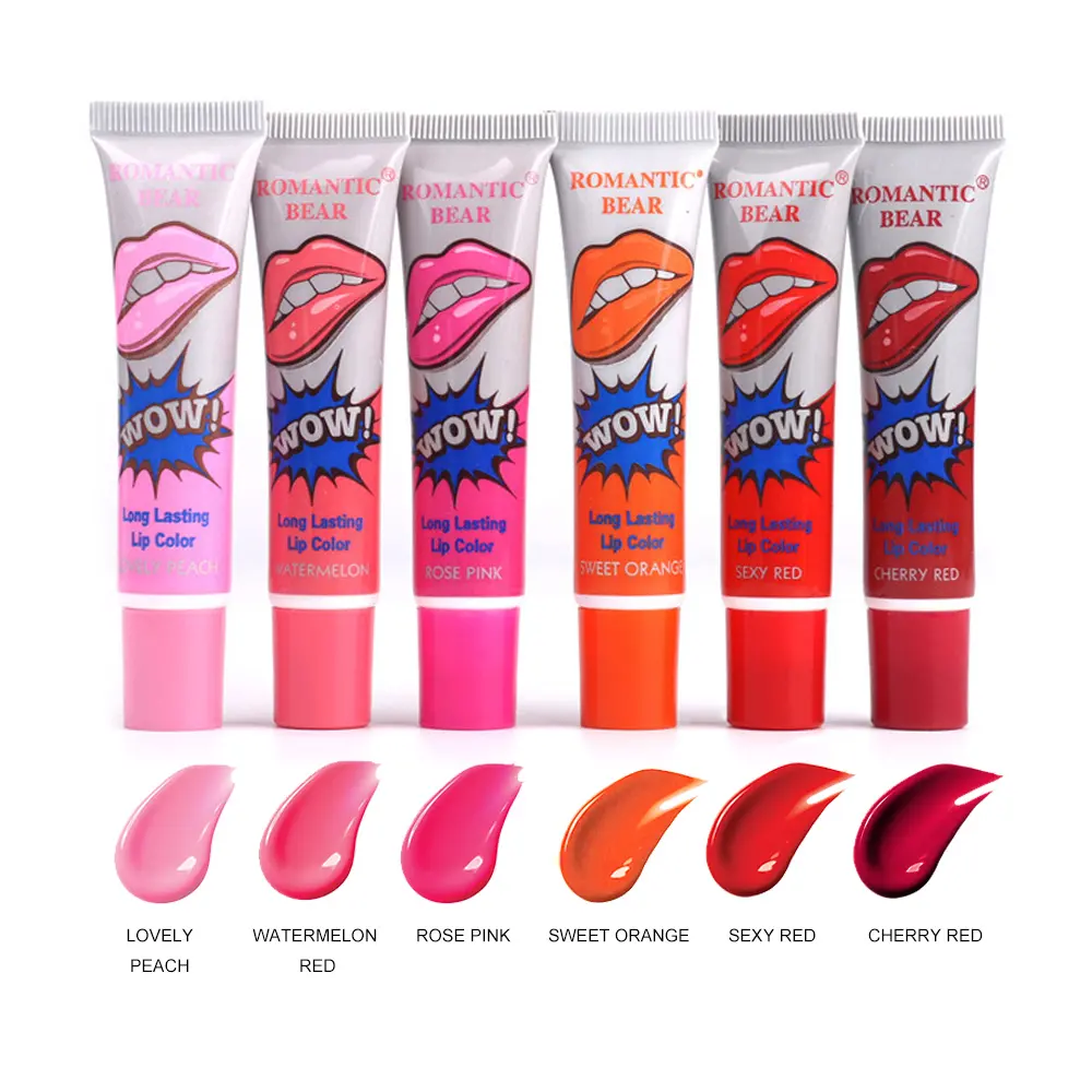 Lãng mạn gấu Wow Peel Off Son môi không thấm nước vĩnh viễn Esay lâu dài Peel Off Lip Gloss