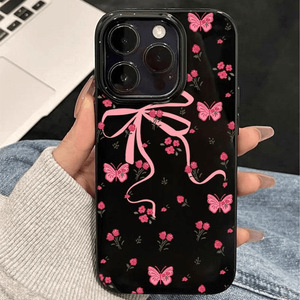 <span class=keywords><strong>Funda</strong></span> para 18 Pro Max, Diseño de Dibujos Animados con Lazo Rosa, <span class=keywords><strong>Funda</strong></span> Protectora de Plástico Suave a Prueba de Golpes para 17 Pro Max, 16, 15, 14 Pro - Product Image 4