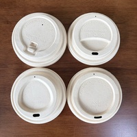 Couvre-gobelets jetables biodégradables en pulpe de canne à sucre 80 mm et 90 mm, naturels et blancs, pour gobelets à café