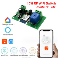 Module d'interrupteur intelligent Tuya 1CH 2CH 4CH WIFI+RF 433MHz 220W à verrouillage automatique pour maison et hôtel, compatible Alexa et contrôle par application