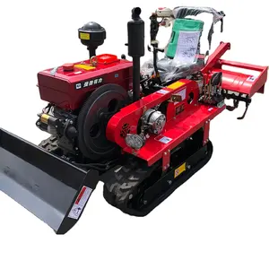 Trator de esteira de borracha 25HP 50HP para fazenda agrícola com motor diesel e leme rotativo