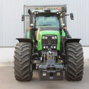 Large and strong tractor like monster of Deutz Fahr 280hp 6 cylinders 4 wheel drive with green color