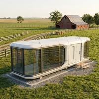 Capsule Spatiale Mobile de Glamping Préfabriquée, Maison Modulaire Écologique à Panneaux Solaires, Garantie 5 Ans pour Projet de Complexe Hôtelier Extérieur