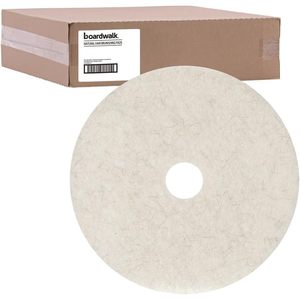 Pads de polissage de sol naturels de 24 pouces Boardwalk BWK4024NAT, blancs (5/carton) - Product Image 3