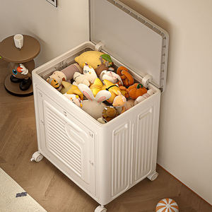 Caja de Juguetes Plegable con Tapa y Ruedas, Contenedor Organizador de Plástico de Gran Capacidad para Niños - Product Image 3