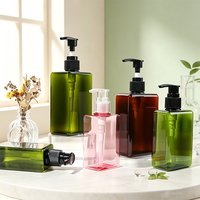 Flacon pompe carré plat de 100/200/280 ml pour lotion, shampoing, gel douche, nettoyant visage ou crème corporelle