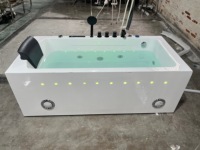 Baignoire autoportante de luxe HG Waterfall Surfing avec 14 jets de massage, LED et remous, en acrylique, pour intérieur