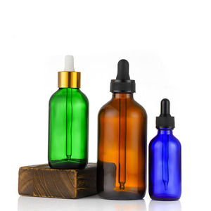 1oz 2oz 4oz 30ml 60ml 120ml Hot Stamping Amber Frosted Boston Essential Oil Glass Dropper <b>Bottle</b> with <b>Plastic</b> Black Dropper - Product Image 4