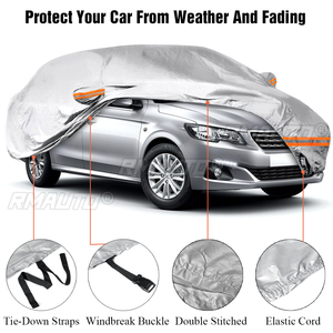 Housse de protection universelle 190T pour voiture, intérieur/extérieur, imperméable, anti-neige, pare-soleil, anti-poussière, pour berline et SUV, tailles S/M/L/XL/XXL - Product Image 2
