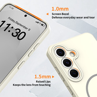 Coque de téléphone portable magnétique fine et simple, couleur unie, silicone liquide givré, anti-chute, protection pour Samsung S25 FE 24