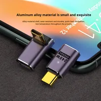 Adaptateur USB 4.0 Type-C Mâle vers Femelle JILIAN en Gros, 240W, pour Ordinateur Portable, Câble en L Courbé, Charge Super Rapide PD3.1, en Alliage d'Aluminium