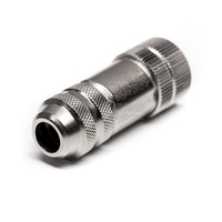 Connecteur M12 4 broches 4P à code A, fiche femelle droite métallique câblable