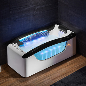 Luxury Waterfall SPA <strong>Bathtub</strong> Air Massage Whirlpool Jet Bath Tub With LED Colorful <strong>Light</strong> <strong>for</strong> 1 Person - Product Image 1
