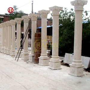 Открытый строительный материал декоративный белый мрамор Римский столб каменный Dreek колонна