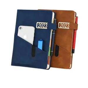 Cuaderno de cuero PU personalizado para oficina, libreta de negocios colorida, promoción, oferta, A5