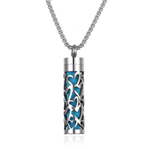 Collier diffuseur de parfum tendance en acier inoxydable 316L plaqué argent hypoallergénique anti-ternissement pour femmes et hommes - Product Image 1