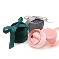 Nouvelle boîte de rangement créative ronde pour bagues et colliers, boîte cadeau rose pour bijoux, étui à bijoux haut de gamme