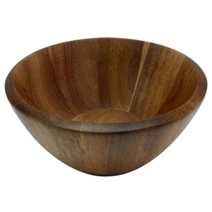 Bol en bois d'acacia de forme arrondie décoratif sculpté à la main Table à manger de couleur noire Bol de service en bois naturel - Product Image 2