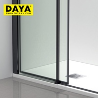 Enceinte de douche de porte coulissante en verre sans cadre