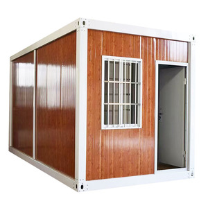 บ้านพักยามแบบคอนเทนเนอร์สมัยใหม่ พร้อมแผงไม้และโครงเหล็กทรงสี่เหลี่ยม - Product Image 1