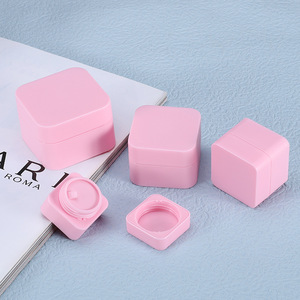 Empty UV Gel Nail Polish Jar Double Wall Frosted Face Cream PP Jars Cosmetic Square Plastic Powder Jars - Product Image 4