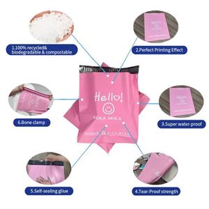 ถุงพลาสติก LDPE สีแดงพิมพ์ลายทองแดงแบบเต็มสี สำหรับส่งไปรษณีย์ด่วน บรรจุภัณฑ์สำหรับส่งของ - Product Image 4