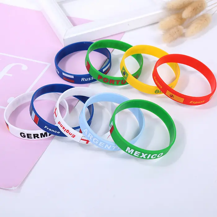 wholesale fashion silicone bracelets men sports football rubber wristbands custom logo