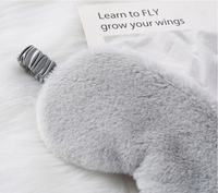 Masque pour les yeux en peluche douce Heenlong 20,5 cm * 9 cm, motif nuage gris, pour les voyages, la sieste, la santé des yeux
