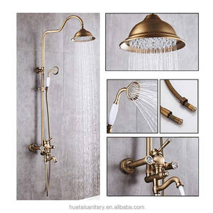 <span class=keywords><strong>Mitigeur</strong></span> d'eau en laiton chromé robinet coulissant noir or robinet salle <span class=keywords><strong>de</strong></span> bain tête robinet ensemble colonne <span class=keywords><strong>de</strong></span> <span class=keywords><strong>douche</strong></span> dorée - Product Image 4