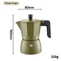 Cafetière Moka portable en alliage d'aluminium à double valve, style italien, avec poignée en bois, haute pression, pour cuisinière, expresso, usage commercial, 6-12 tasses