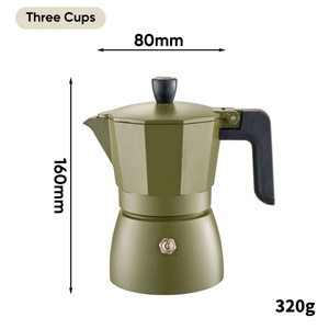 Cafetera Moka de Aluminio Estilo Italiano Moderno, Percolador para Estufa, Ecológica con Aislamiento Térmico - Product Image 5