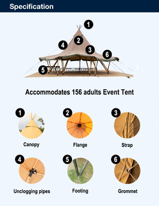 Tente Tipi de Luxe <span class=keywords><strong>pour</strong></span> Événements Extérieurs : Fêtes, Mariages, Anniversaires, Glamping – Grande Tente Tipi en Toile <span class=keywords><strong>pour</strong></span> <span class=keywords><strong>Location</strong></span> - Product Image 3