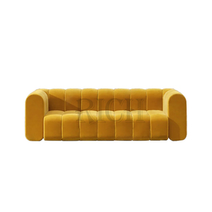Divano Moderno Contemporaneo Italiano Minimalista in <span class=keywords><strong>Velluto</strong></span> a 3 Posti per Soggiorno, Casa, Hotel, Ufficio - Product Image 4