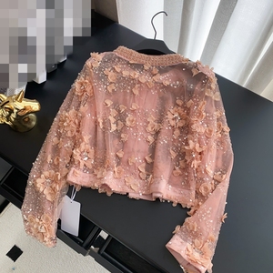 Abbigliamento da donna da donna con perline per unghie alla moda di lusso leggero ricamato corto e sottile - Product Image 5