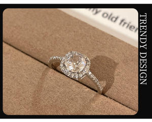 925 Sterling Silver <b>Dainty</b> Square Cut Moissanite Luxury Prong Setting Rhodium Plated Small Sugar Cube <b>Ring</b> for Women - Product Image 5