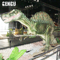Dinosaure animatronique en fibre de verre et en métal pour les attractions insulaires, les centres commerciaux et les espaces publics - Personnalisable
