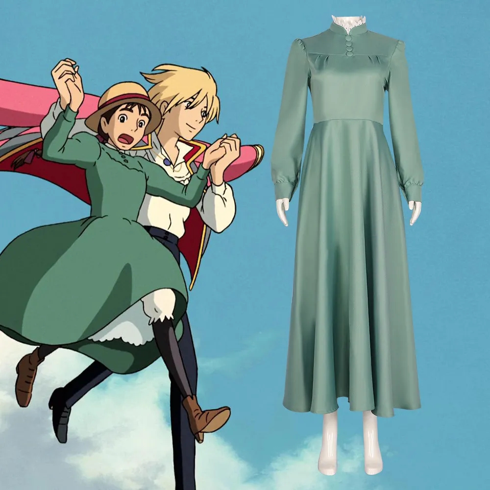 green emerald velvet dress Amazon.com: HanaHola Sophie Hatter Halloween Costume A Line Dress Adult  Women Girls Green Long Sleeve Maid Princess Cosplay Outfit (Green, Small) :  Clothing, Shoes & Jewelry