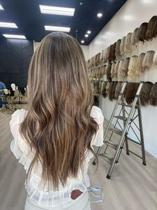 Hermosa <span class=keywords><strong>morena</strong></span> resaltar marrón europeo pelucas de cabello humano con diadema sin pegamento mejor calidad asequible Bandeau <span class=keywords><strong>peluca</strong></span> para mujeres - Product Image 6