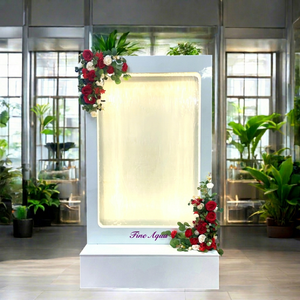 LED Welcome Wedding Sign Waterfall <b>Backdrop</b> Stainless Steel Acrylic Modern Design Wireless Remote Wedding Decoration - Product Image 1
