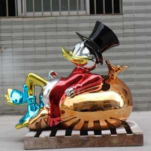 Estatua de Pato de Dibujos Animados de Resina de Alta Calidad Personalizada, Figura de Fibra de Vidrio para Decoración del Hogar - Product Image 4