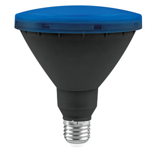 Bombilla LED PAR 38 IP65 E27 15W Azul - Iluminación exterior resistente al agua, ideal para jardines y eventos al aire libre. - Product Image 1