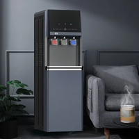 Distributeur d'eau sur pied à double usage avec filtre intégré, alimentation par robinet et eau en bouteille, 3 températures