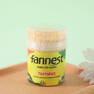 FANNEST <span class=keywords><strong>Cure</strong></span>-dents en bambou double tête jetables haut de gamme, boîte portable de 6 cm, lot en vrac pour fruits - Product Image 2