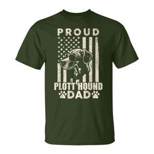 Proud Plott Hound Dad T-shirt patriotique avec drapeau américain pour homme adulte à manches courtes et col rond - Product Image 1