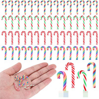 Ychon 60pcs coloré noël mignon canne en bonbon ensemble accessoires de bricolage forme de canne en bonbon pour petite décoration de gâteau