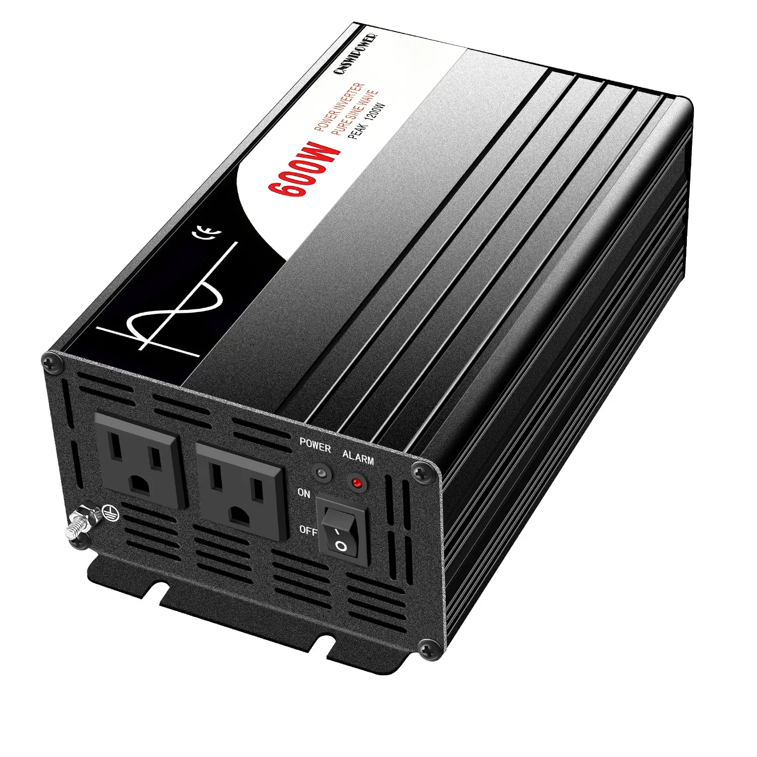CNSWIPOWER 600W/1200W Peak Pure Sine Wave Power Inverter 24 Volt DC to AC 120V Suitable for 24V vehicles